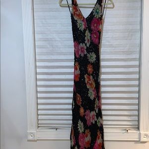 Cache SZ 4 beaded & flower print gown.